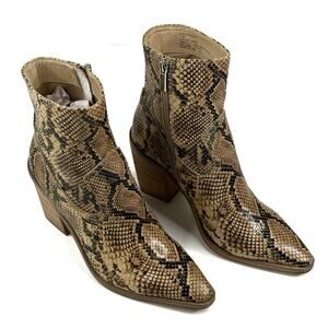 Steve Madden Elene Women's Snake Print Leather Ankle Boots Size 7.5M Booties New